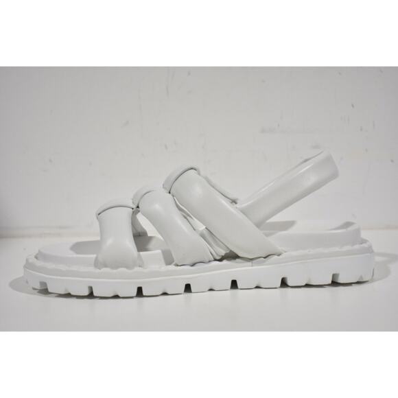 Prada Blow White Padded Leather Logo Strappy Slingback Sport Sandal Flat 40 - Picture 7 of 10